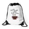 need coffee now! Drawstring Bags