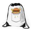 Pocket Burger Drawstring Bags