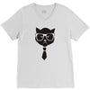 grumpy hipster cat V-Neck Tee