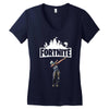 fortnite dab (white) Women's V-Neck T-Shirt