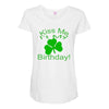 kiss me i't my birthday pi Maternity Scoop Neck T-shirt