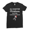 all i want for christmas is a cure carcinoid cancer Ladies Fitted T-Shirt