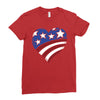disstressed america flag heart Ladies Fitted T-Shirt