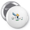 mighty hero atop a chicken Pin-back button