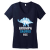 grumpa saurus rex Women's V-Neck T-Shirt