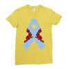 stomach cancer ribbon and rose Ladies Fitted T-Shirt