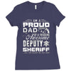proud dad 3 Ladies Fitted T-Shirt