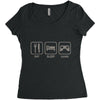 eat,sleep,game Women's Triblend Scoop T-shirt