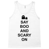 say boo and scary on 2 Tank Top