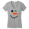 snowman face Women's V-Neck T-Shirt
