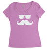 hipster glasses and moustache Women's Triblend Scoop T-shirt