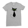 black cat idiot Ladies Fitted T-Shirt