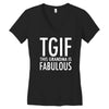 tgif grandma fabulous funny Women's V-Neck T-Shirt