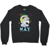 unicorns are born in may cute unicorn Crewneck Sweatshirt