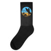 beach surfer silhouette birds sand waves palm Socks