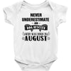 never underestimate an old man who was born in august Baby Onesie