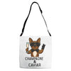 champagne and caviar Adjustable Strap Totes
