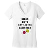 bears beets battlestar galactica Women's V-Neck T-Shirt