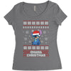 ohana christmas stitch Women's Triblend Scoop T-shirt