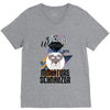 who loves miniatur schnauzer V-Neck Tee