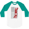 kayak american flag 3/4 Sleeve Shirt