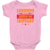 Legends Are Born In January Baby Onesie