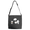 coffee that's always late Adjustable Strap Totes