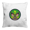 lucha libre   green Throw Pillow