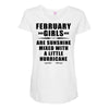February Girls Are Sunshine Mixed With A Little Hurricane Maternity Scoop Neck T-shirt