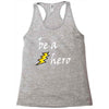 be a hero logo white Racerback Tank