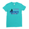 i Stopped Playing Fortnite To Be Here Ladies Fitted T-Shirt