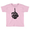 middle finger skeleton bone skull grafitti art Toddler T-shirt
