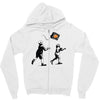 banksy kids play t.v. ball Zipper Hoodie