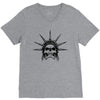evil skull face V-Neck Tee