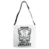 Never Underestimate Dog Rescuer Who Was Born January Adjustable Strap Totes