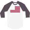 usa flag navy american 3/4 Sleeve Shirt