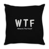 wtf where's the food Throw Pillow