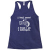 i don`t snore! i dream i am a motorcycle Racerback Tank