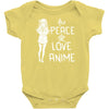 peace love anime Baby Onesie