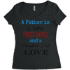 father is a son's first hero Women's Triblend Scoop T-shirt