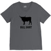 bull shirt funny small humor crude awesome beer tee cool geek nerd hum V-Neck Tee