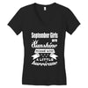 september girls are sunshine mixed with a little hurricane Women's V-Neck T-Shirt
