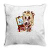 triple beagle portrait Throw Pillow
