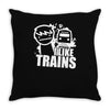 i like trains Throw Pillow