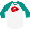 lips red kiss passion girl 3/4 Sleeve Shirt