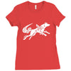 okami tribute wolf ladies Ladies Fitted T-Shirt