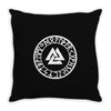 valknut shield Throw Pillow