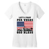 Lets Pray For Vegas, God Bless Women's V-Neck T-Shirt