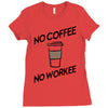 no coffee no workee Ladies Fitted T-Shirt