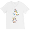 Cute Unicorn and Happy Cupcake V-Neck Tee